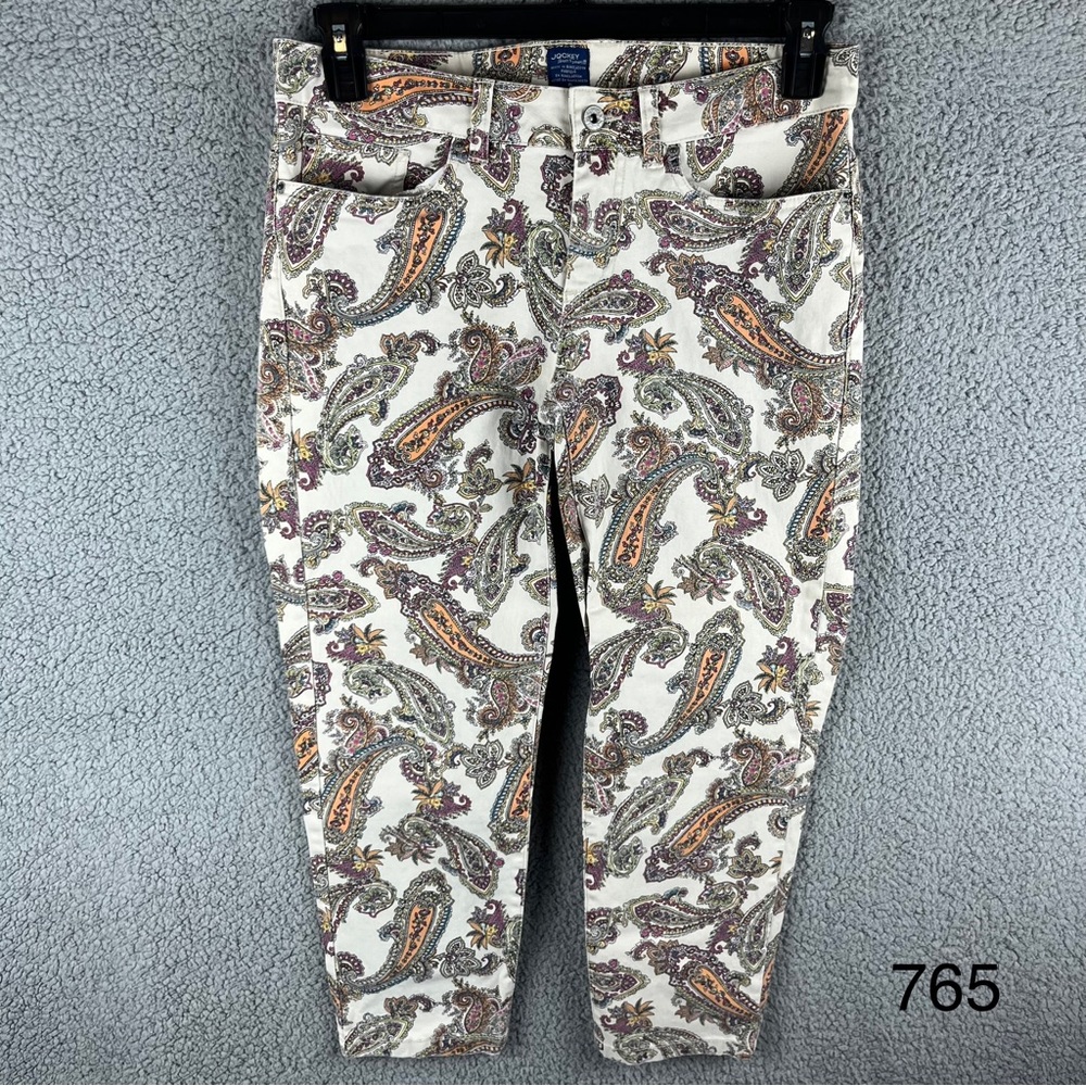 Jockey Women’s Paisley Multi-colored Cotton Blend Pants Size 6